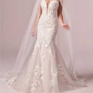 Wedding dress with veil